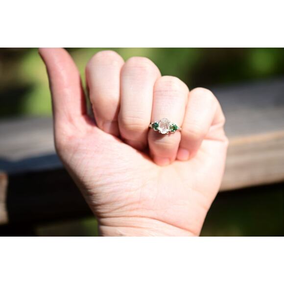 alternative raw diamond engagement rings, raw crystal size 4 5 6 7 8 8 9 10 11 - Picture 5 of 10